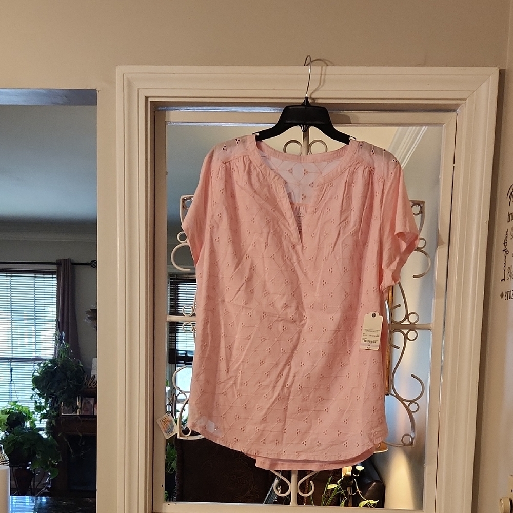 St. John's Bay Pink Blouse Elegant Top
